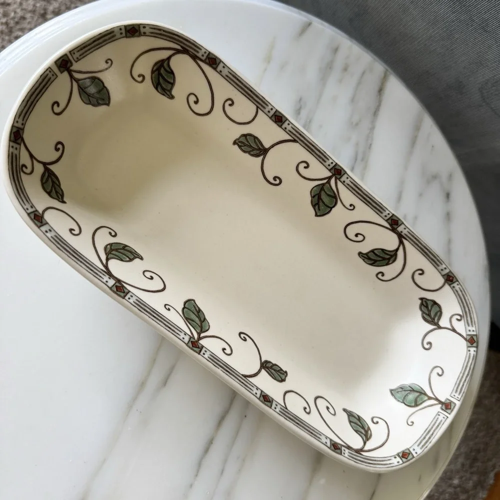 Pfaltzgraff Mission Flower Deli/Celery Tray 10 3/8